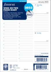 Filofax A5 Inserts Week On Two Pages organiser size 210 x 148 mm