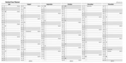Filofax A5 Inserts Year Planner organiser size 210 x 148 mm