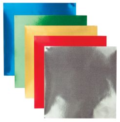 150x150mm Gummed Foil Squares 50 sheetspk Assorted 