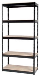 Heavy Duty 5 Tier Boltless Shelving Unit Black 1880h x 950w x 450d