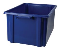 Stacking Storage Crates Jumbo Blue 3pk