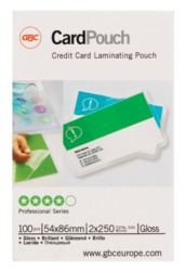 GBC Creditcard High Grade Pouches 2x250 500 Micron 54 x 86 mm 100 pk