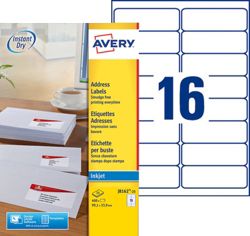 Avery Inkjet Addressing Labels 34 x 99mm 400 Labels Per Box J8162 25 