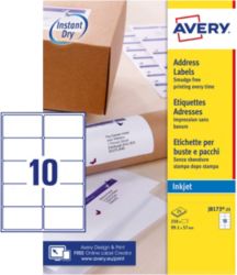 Avery Inkjet Address Labels 99 x 57mm 250 Labels Per Box J8173 25 