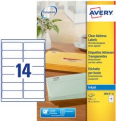 Avery QuickPEEL Clear Inkjet Address Labels