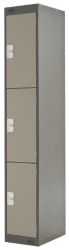 Link Lockers Secure Personal Storage Lockers 3 Door Coffee And Cream 300 x 1800 x 450 mm