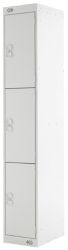 Link Lockers Secure Personal Storage Lockers 3 Door Grey 300 x 1800 x 450 mm