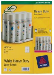 Avery Heavy Duty Laser Labels 4 Labels per Sheet 991 x 139mm L4774 20 