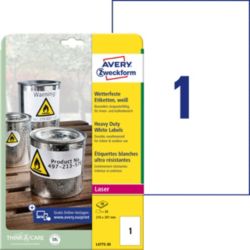 Avery Heavy Duty Laser Labels 210 x 297mm 20 Labels Per Box L4775 20 