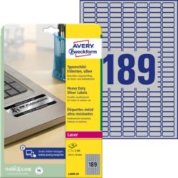 Avery Silver Heavy Duty Laser Labels 254 x 10mm 3780 Labels Per Box L6008 20 