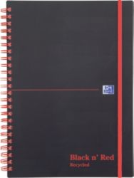 Black n Red Recycled Wirebound Polypropylene Notebook A5