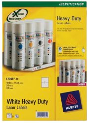 Avery Heavy Duty Laser Labels 2 Labels per Sheet 1996 x 1435mm L7068 25 