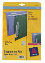 Avery Suspension File Tabs 51 per Sheet 15 x 57mm L7409 25