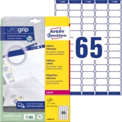 Avery Mini Labels 65 Labels Per Sheet 381 X 212 25 Sheets Per Pack L7651 25 