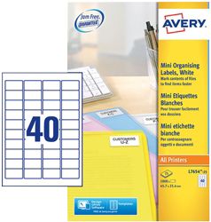 Avery Mini Labels 457 X 254 40 Labels Per Sheet 25 Sheets Per Pack L7654 25 