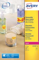 Avery 12 per sheet Neon Yellow Laser Labels 635mm diam