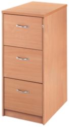 Largo Beech Effect 3 Drawer Filing Cabinet Beech 48W x 65D x 105H cm