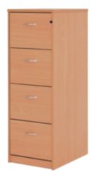 Largo Beech Effect 4 Drawer Filing Cabinet Beech 48W x 65D x 136H cm