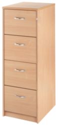 Largo Maple Effect 4 Drawer Filing Cabinet Maple 48W x 65D x 136H cm