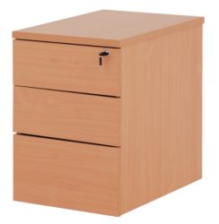 Largo Beech Effect 3 Drawer Mobile Pedestal Beech 43W x 60D x 61H cm