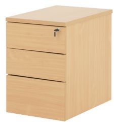 Largo Maple Effect 3 Drawer Mobile Pedestal Maple 43W x 60D x 61H cm