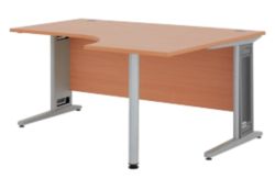 Largo Beech Effect Right Hand Ergonomic Desk Beech 160W x 120D x 73H cm 