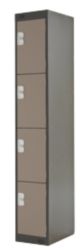 Link Lockers Secure Personal Storage Lockers 4 Door Coffee And Cream 300 x 1800 x 450 mm