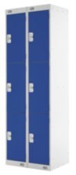 Link Lockers Nest Of Two 3 Door Lockers Grey With Blue Doors