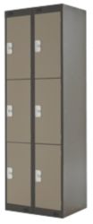 Link Lockers Nest Of Two 3 Door Lockers Coffee And Cream