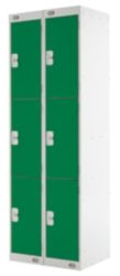 Link Lockers Nest Of Two 3 Door Lockers Grey With Green Doors