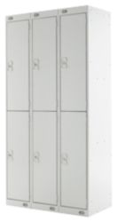 Link Lockers Nest Of Three 2 Door Lockers Grey