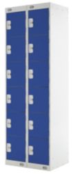Link Lockers Nest Of Two 6 Door Lockers Grey With Blue Doors