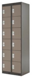 Link Lockers Nest Of Two 6 Door Lockers Coffee And Cream