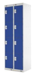 Link Lockers Nest Of Two 4 Door Lockers Grey With Blue Doors