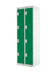 Link Lockers Nest Of Two 4 Door Lockers Grey With Green Doors