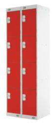 Link Lockers Nest Of Two 4 Door Lockers Grey With Red Doors