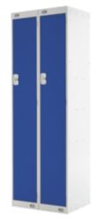 Link Lockers Nest Of Two Single Door Lockers Grey With Blue Doors