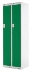 Link Lockers Nest Of Two Single Door Lockers Grey With Green Doors