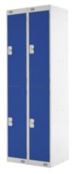 Link Lockers Nest Of Two 2 Door Lockers Grey With Blue Doors