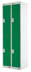 Link Lockers Nest Of Two 2 Door Lockers Grey With Green Doors