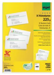 Sigel PC 225gsm Business Cards for InkjetLaserCopier High White 400pack 