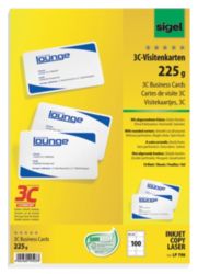 Sigel PC 225gsm Rounded Corner Business Cards for InkjetLaserCopier High White 100pack 
