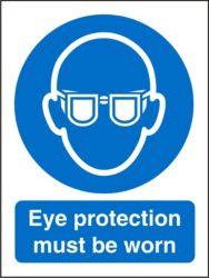 Mandatory Sign Eye Protection Must Be Worn Self Adhesive Vinyl 150 x 200 mm
