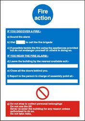 Mandatory Fire Instruction Sign 210X297mm Self Adhesive Vinyl
