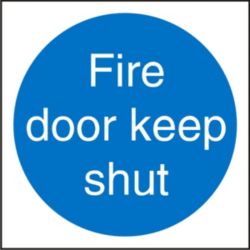 Mandatory Sign Fire Doot Keep Shut PVC 100 x 100 mm