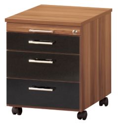 Mexico Office Furniture Under Desk Pedestal Walnut 433W x 569D x 538H cm 