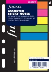 Filofax A5 Inserts Multi fit Assorted Sticky Notes organiser size 210 x 148 mm