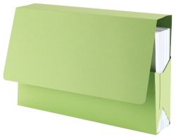 Viking Extra Capacity Document Wallets Green Foolscap 25pk