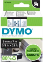 Dymo D1 Labels Blue On White 9mm x 7m 