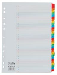 Niceday Reinforced Multicoloured Tab Dividers 1 31 A4